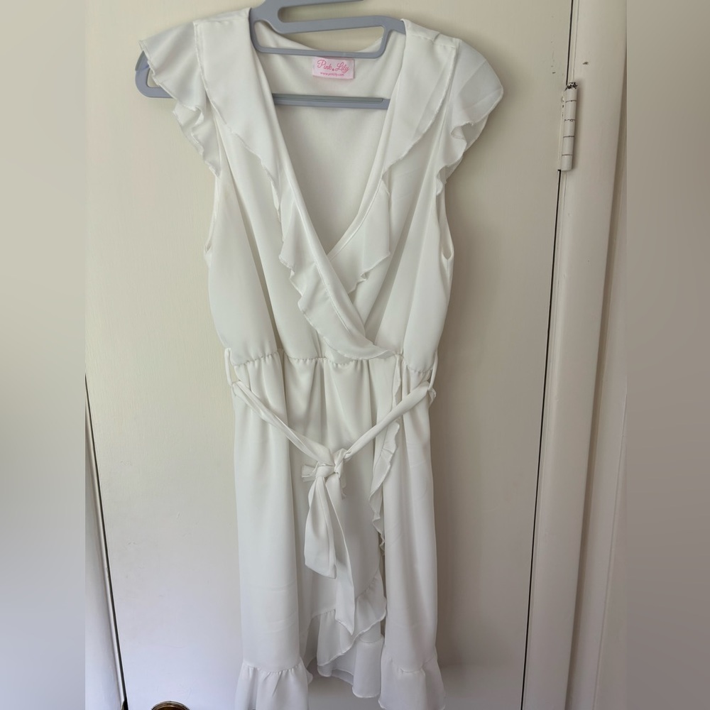 Pink Lily White Dress